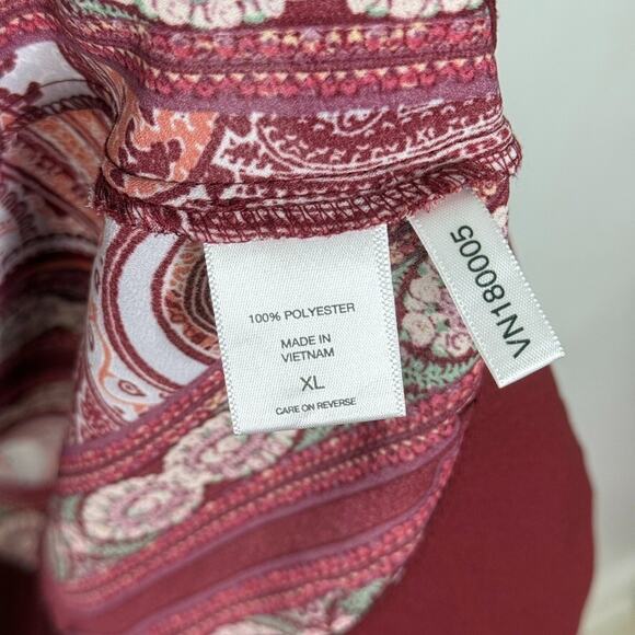 NY & C Sleeveless Paisley Tie‑Front Vest Tunic XL Boho Layering Piece - Picture 4 of 7